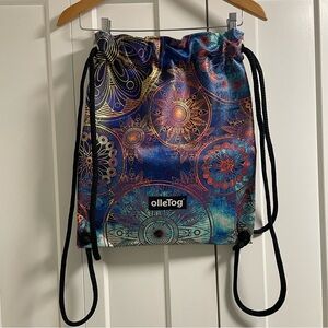 Olletog Italian Artisan Boho Drawstring Backpack Tote Travel Beach